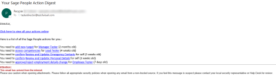 Screenshot: An example Actions Digest email